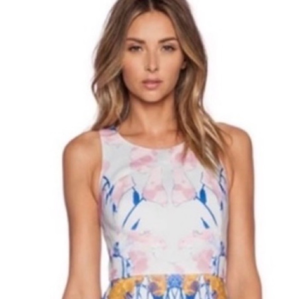 HUNTER BELL HANNAH FLORAL SLEEVELESS DRESS